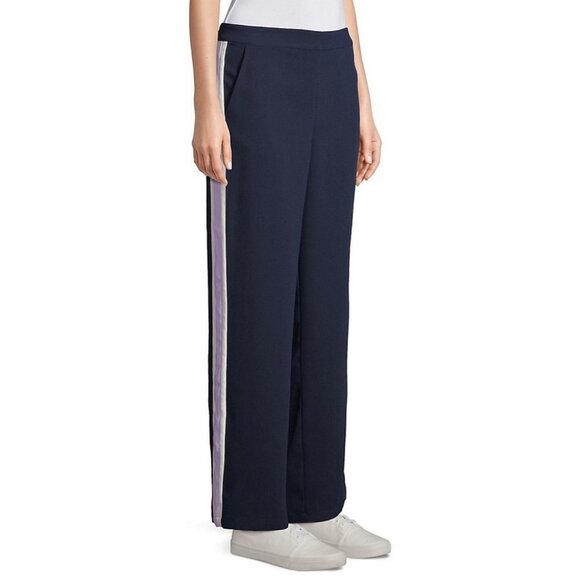NWT‎ Retro Highline Side Stripe Track Pants Blue Size Medium New Tags Wide Leg M - Picture 2 of 13